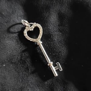 Sterling silver and cubic zirconia key pendant